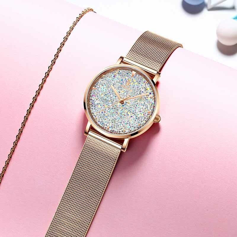 Fashion Style Gypsophila Dial Ladies Magnetyczny Zegarek Ultra Cienki Zegarek Kwarcowy