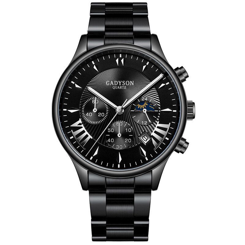 Gadyson A0701 Fashion Męskie Watch Wyświetlanie Daty Biznesowy Pasek Ze Stali Nierdzewnej Zegarek Kwarcowy