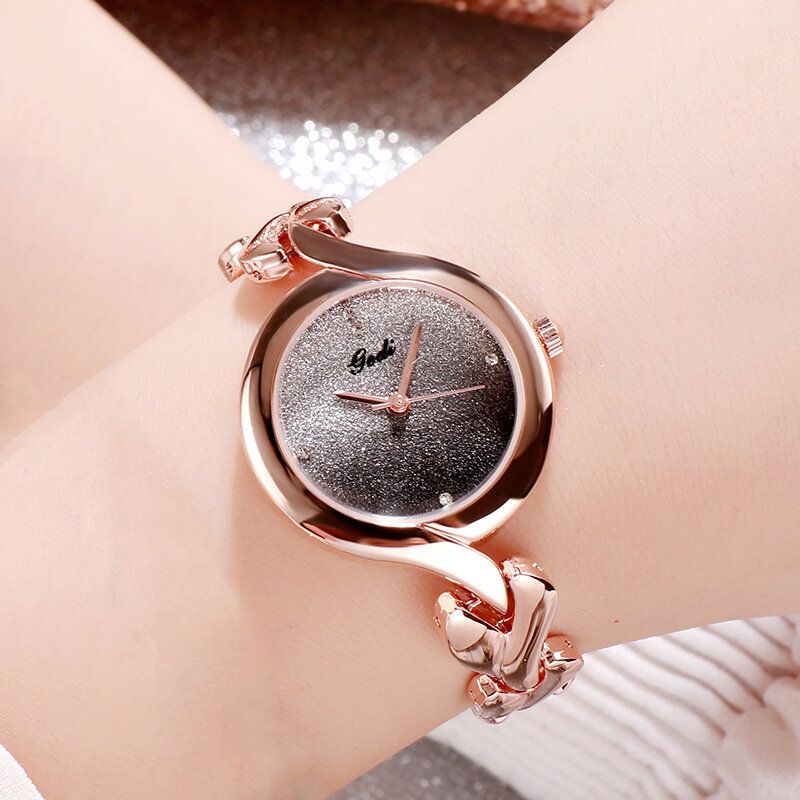 Gedi Fashion Elegant Luxury Crystal Gradient Color Dial Alloy Strap Ladies Bransoletka Zegarki Na Rękę Zegarek Kwarcowy