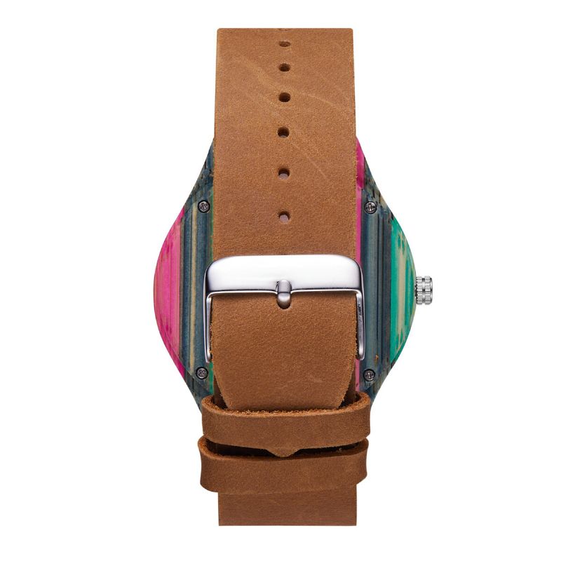 Moda Kolorowe Etui Dial Skórzany Pasek Kreatywny Styl Casual Męskie Watch Zegarek Kwarcowy