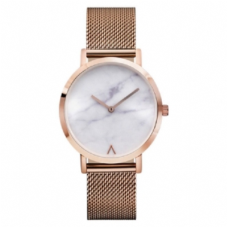 Moda Marmurowa Tarcza Pasek Ze Stali Nierdzewnej Casual Damskie Quartz Watch