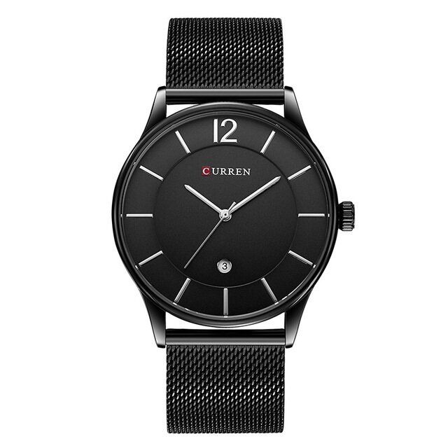 W Pełni Metalowy Pasek Fashion Męskie Watch Business Style Casual Dial Wodoodporny Zegarek Kwarcowy