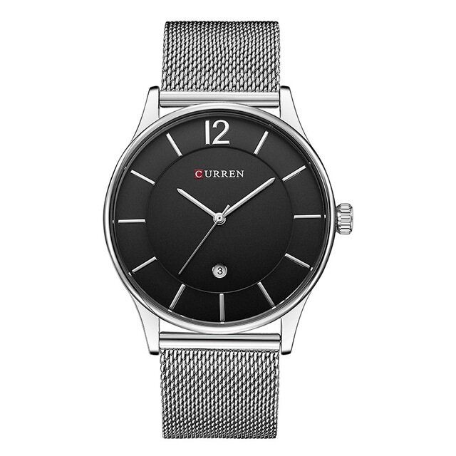 W Pełni Metalowy Pasek Fashion Męskie Watch Business Style Casual Dial Wodoodporny Zegarek Kwarcowy