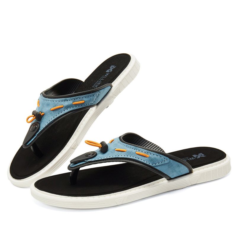 Mężczyźni Outdoor Beach Slip On Denim Fabric Casual Klapki Z Klapką