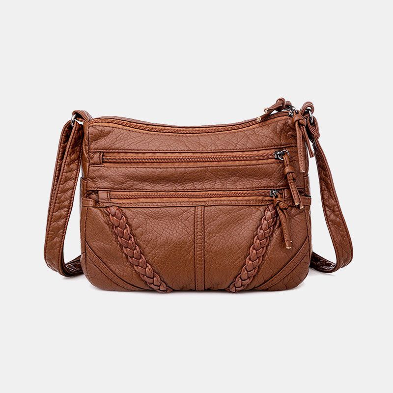 Damska Torba Na Ramię Z Wieloma Kieszeniami W Średnim Wieku W Stylu Vintage Torba Crossbody