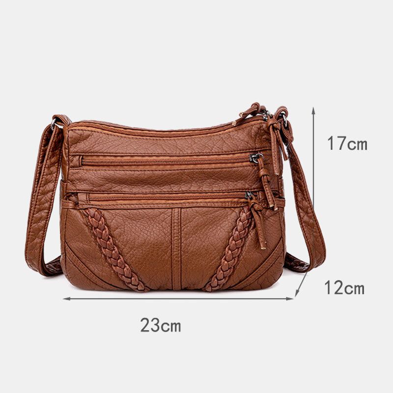 Damska Torba Na Ramię Z Wieloma Kieszeniami W Średnim Wieku W Stylu Vintage Torba Crossbody