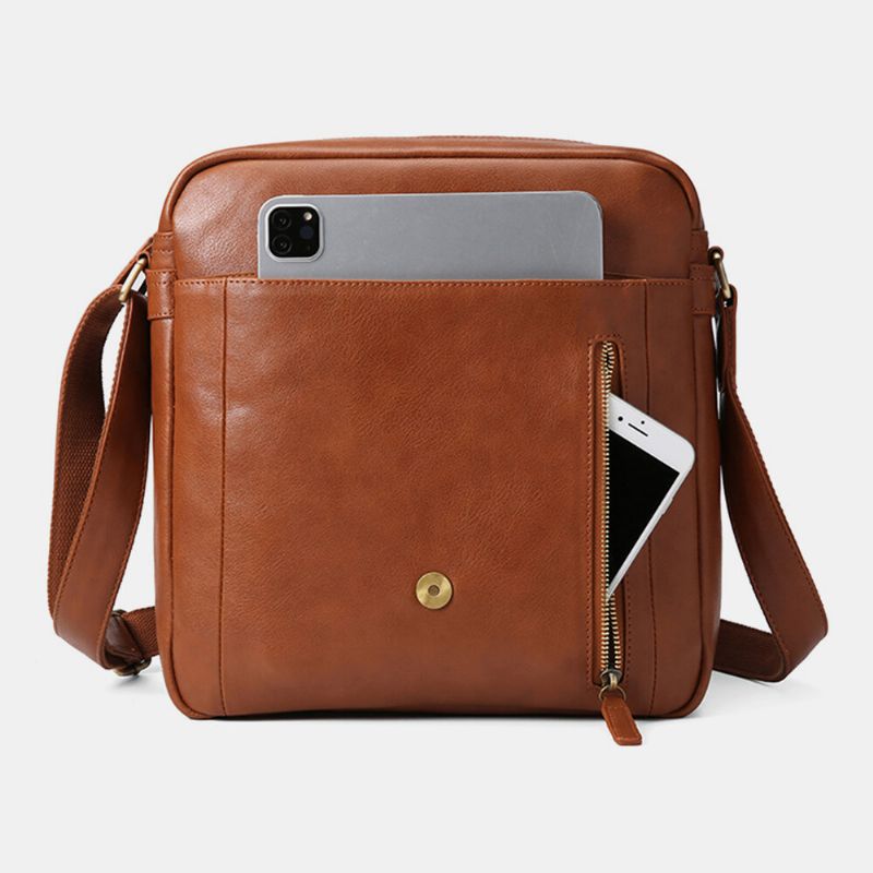 Ekphero Męskie Vintage Flap Design Duża Pojemność Torba Crossbody Torba Na Ramię