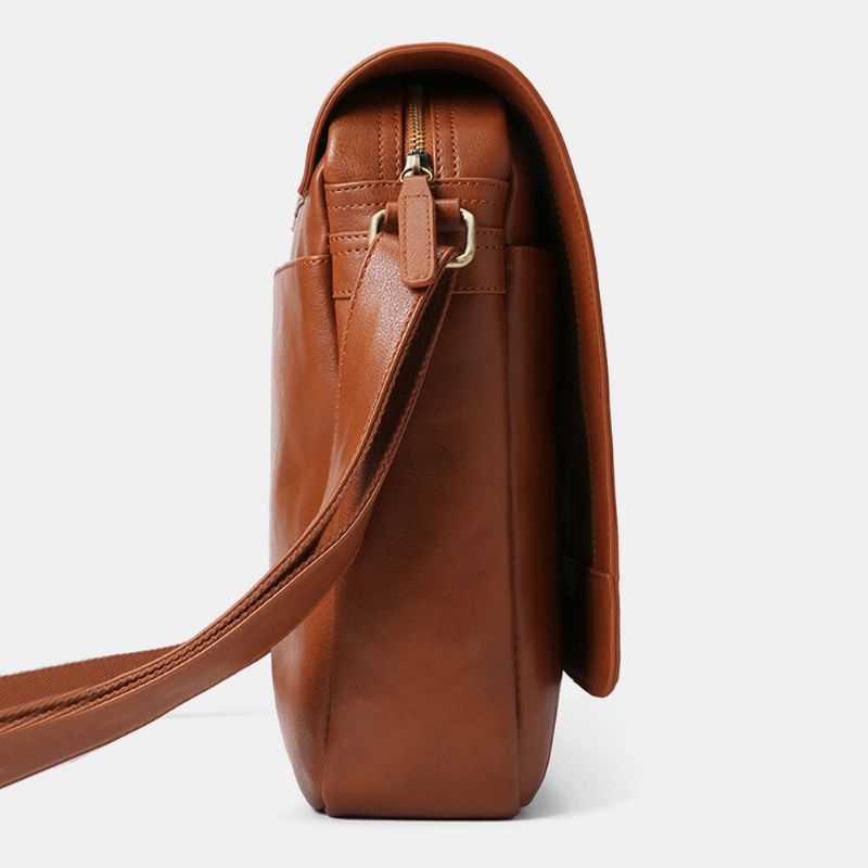 Ekphero Męskie Vintage Flap Design Duża Pojemność Torba Crossbody Torba Na Ramię