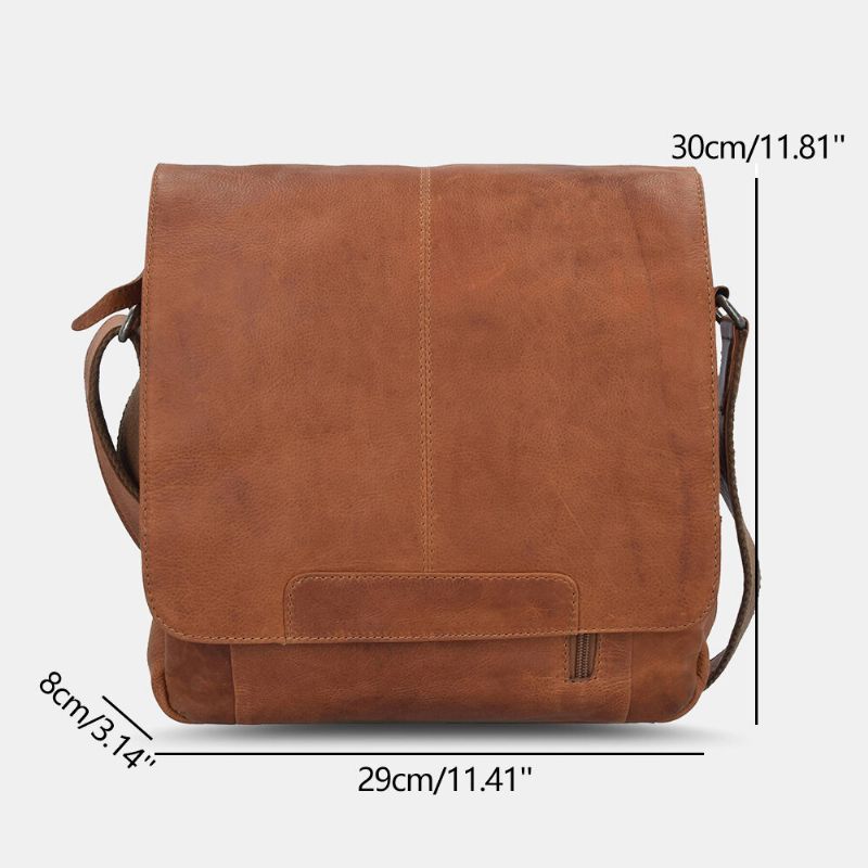 Ekphero Męskie Vintage Flap Design Duża Pojemność Torba Crossbody Torba Na Ramię