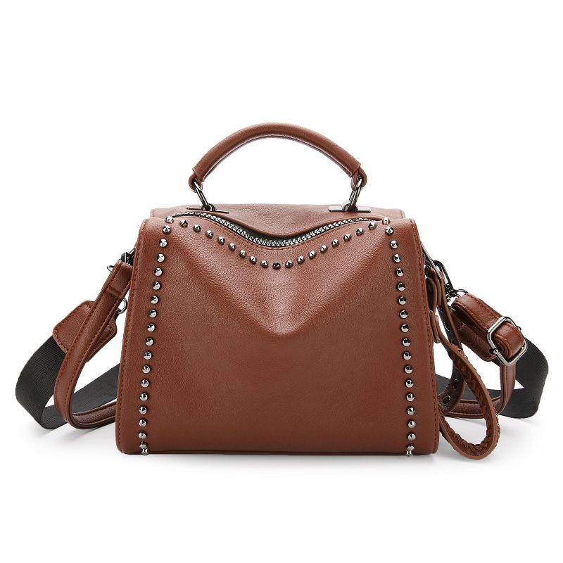 Joseko Damskie Faux Leather Nity Solid Color Lady Torba Na Ramię Crossbody Tote Torebka