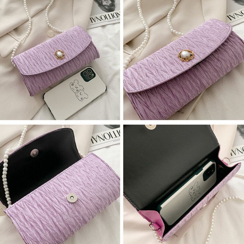 Kobiet Poliester Pearl Solidna Torba Na Ramię Torba Crossbody