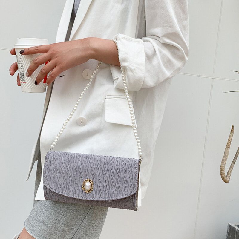 Kobiet Poliester Pearl Solidna Torba Na Ramię Torba Crossbody