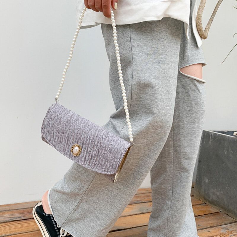 Kobiet Poliester Pearl Solidna Torba Na Ramię Torba Crossbody