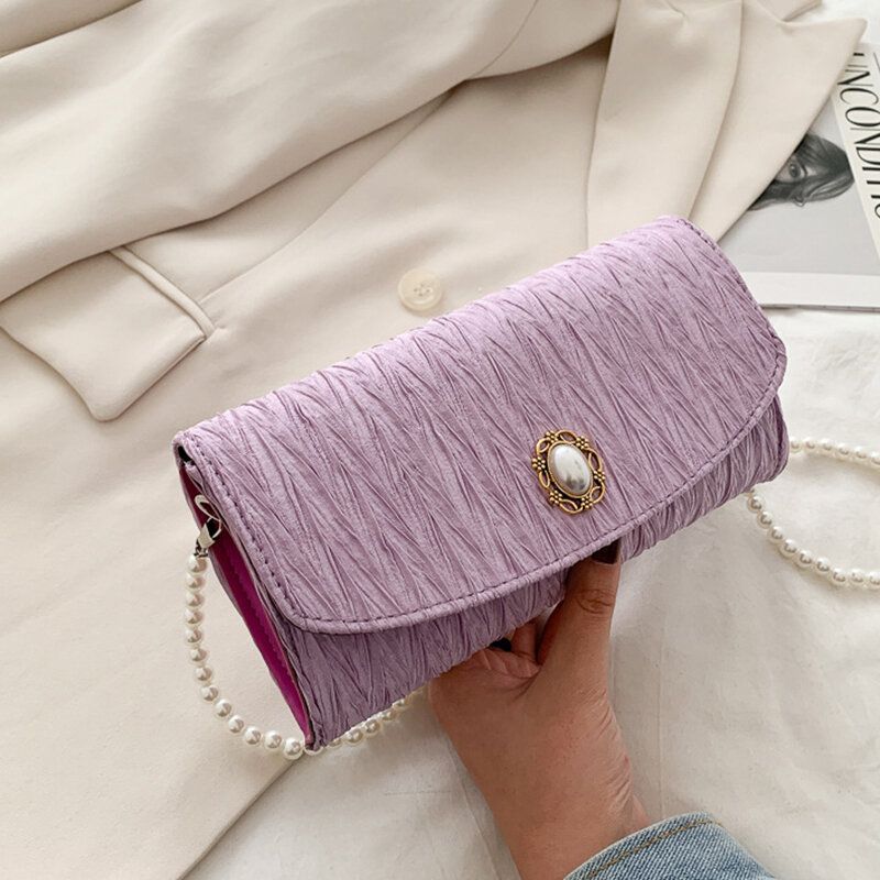 Kobiet Poliester Pearl Solidna Torba Na Ramię Torba Crossbody