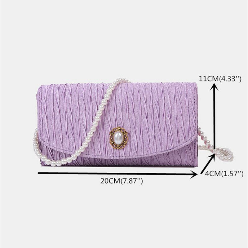 Kobiet Poliester Pearl Solidna Torba Na Ramię Torba Crossbody