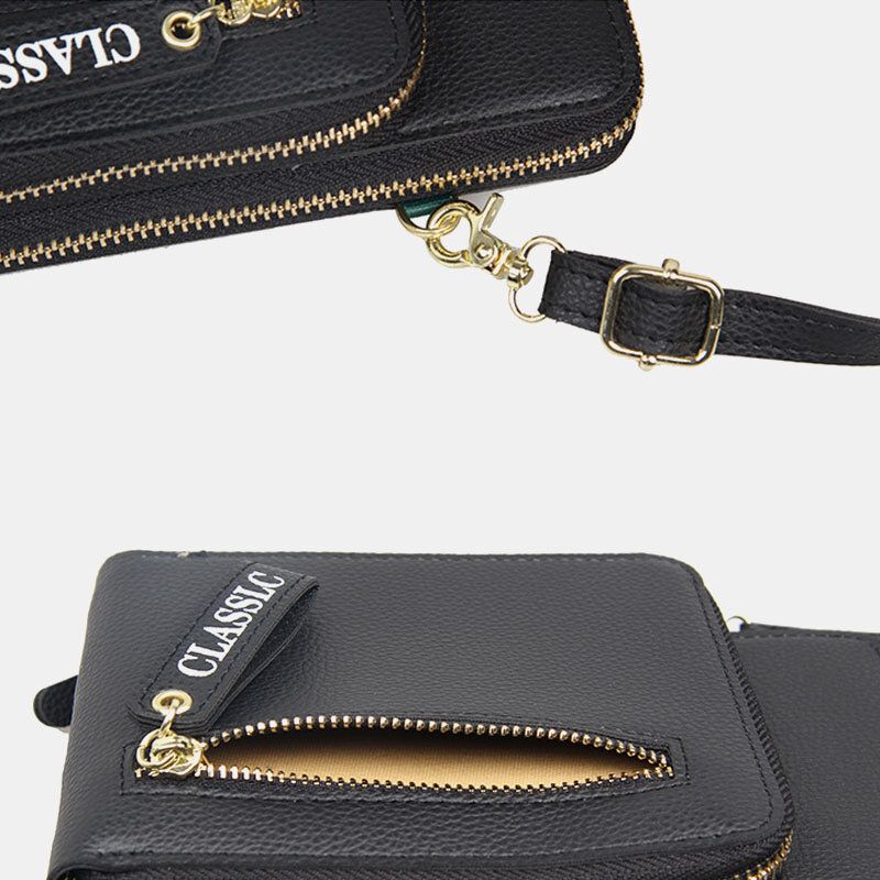 Kobiety 3 Gniazda Na Karty 6.5 Cala Solidna Torba Na Telefon Torba Na Ramię Torba Crossbody