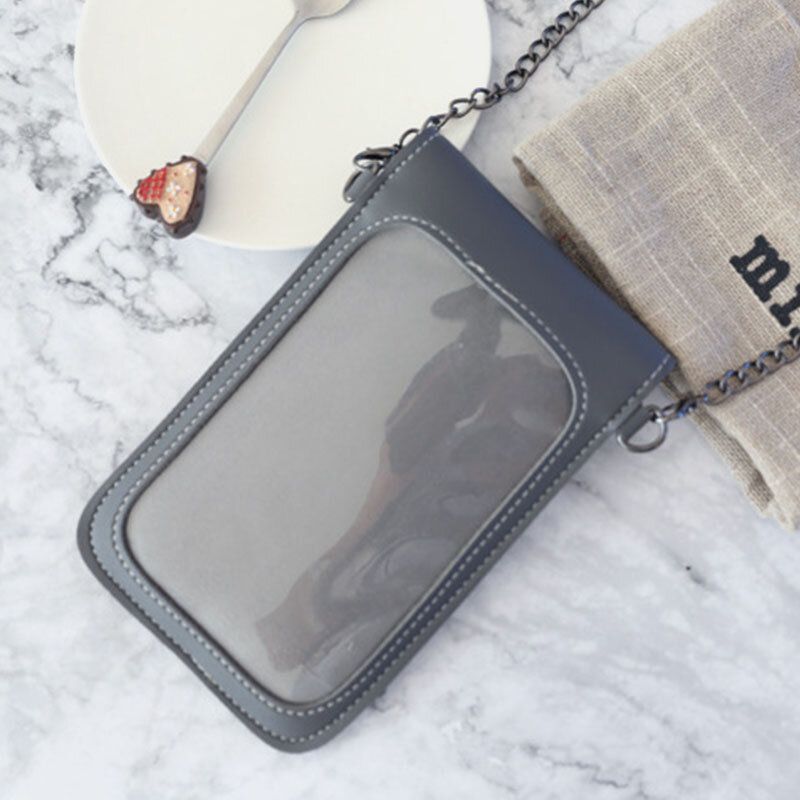 Kobiety 6.3-calowy Łańcuszek Z Ekranem Dotykowym Solidna Torba Crossbody Torba Na Telefon