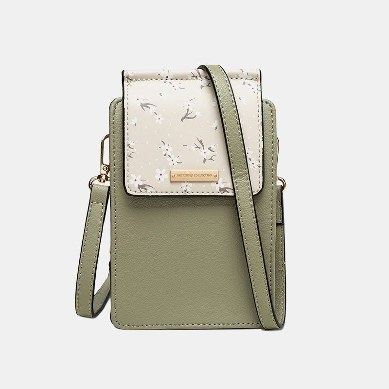 Kobiety 6.5-calowy Uchwyt Na Telefon 6 Miejsc Na Karty Kwiatowa Torba Crossbody