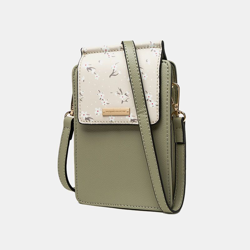 Kobiety 6.5-calowy Uchwyt Na Telefon 6 Miejsc Na Karty Kwiatowa Torba Crossbody