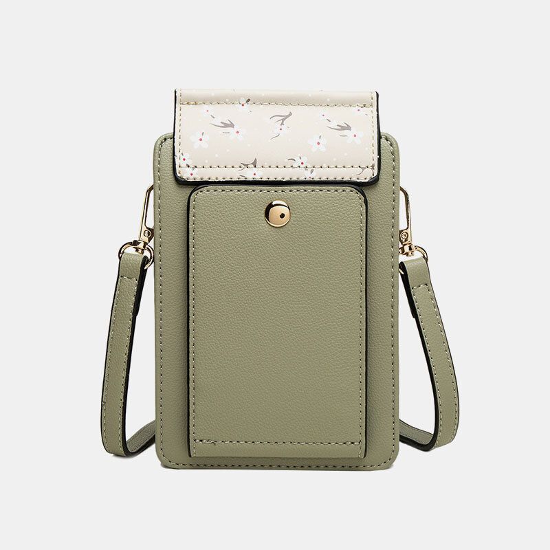 Kobiety 6.5-calowy Uchwyt Na Telefon 6 Miejsc Na Karty Kwiatowa Torba Crossbody