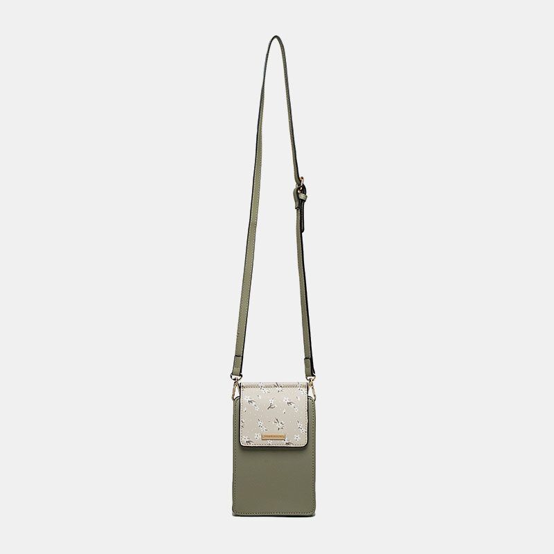 Kobiety 6.5-calowy Uchwyt Na Telefon 6 Miejsc Na Karty Kwiatowa Torba Crossbody