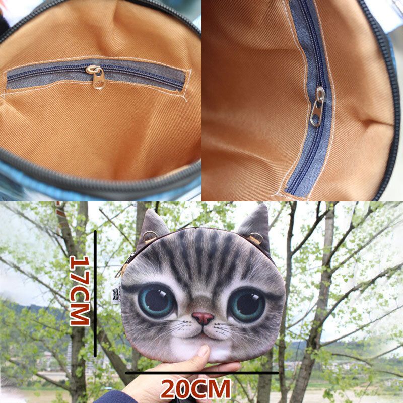 Kobiety Cartoon 3d Głowa Kota Osobowość Śliczna Torba Na Ramię Torba Crossbody