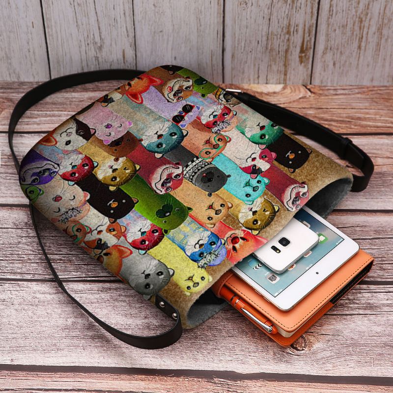 Kobiety CZuły Cute Cartoon Kolorowe Moles Wzór Multi-carry Crossbody Torba Na Ramię