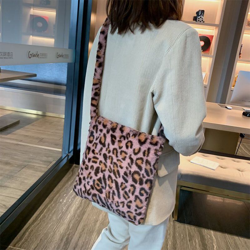 Kobiety CZuły Miękki Wzór Leopard Śliczna Dorywcza Torba Na Ramię Osobowości Torba Crossbody