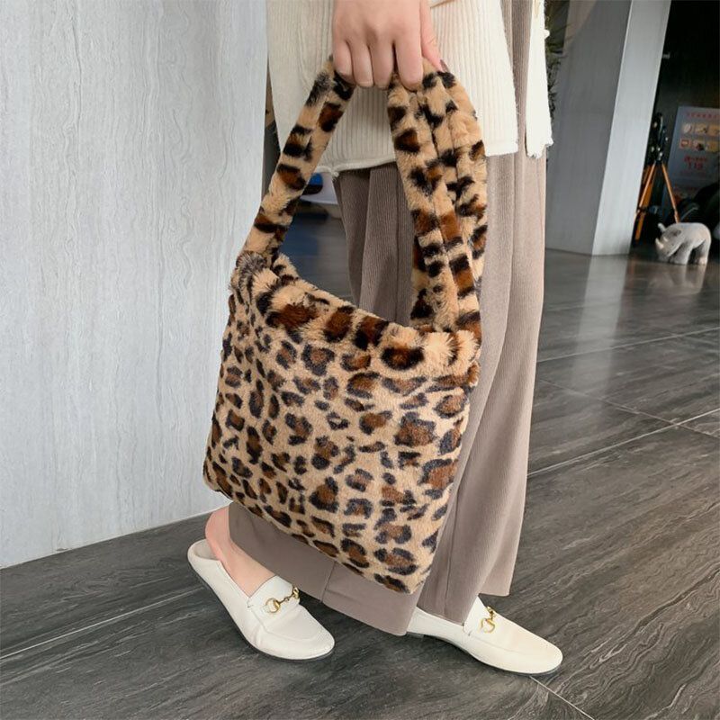 Kobiety CZuły Miękki Wzór Leopard Śliczna Dorywcza Torba Na Ramię Osobowości Torba Crossbody