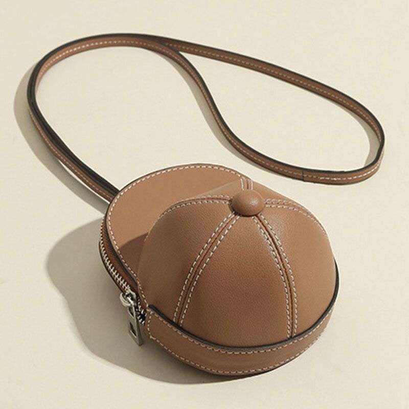 Kobiety Faux Leather Baseball Kapelusz Shape Causl Kreatywna Torba Na Ramię Torba Crossbody