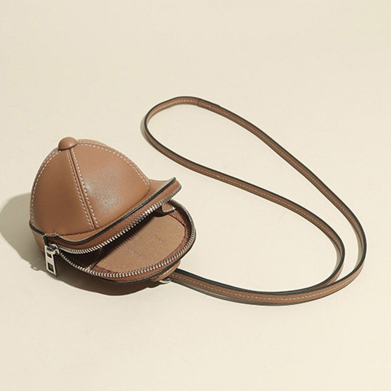 Kobiety Faux Leather Baseball Kapelusz Shape Causl Kreatywna Torba Na Ramię Torba Crossbody