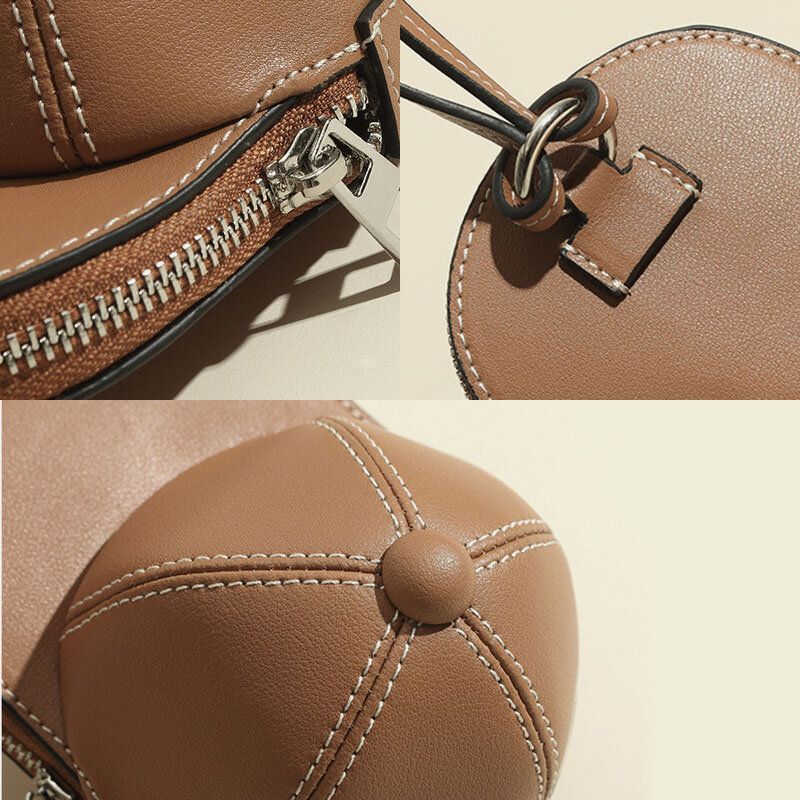 Kobiety Faux Leather Baseball Kapelusz Shape Causl Kreatywna Torba Na Ramię Torba Crossbody