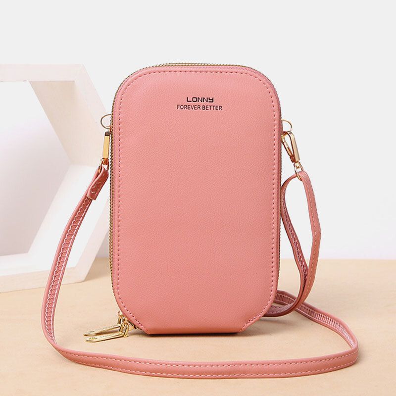 Kobiety Faux Leather Fashion Ekran Dotykowy Mini Torba Crossbody Torba Na Telefon