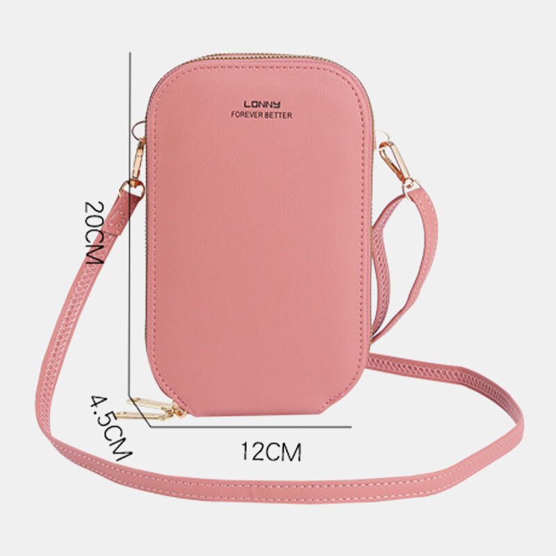 Kobiety Faux Leather Fashion Ekran Dotykowy Mini Torba Crossbody Torba Na Telefon