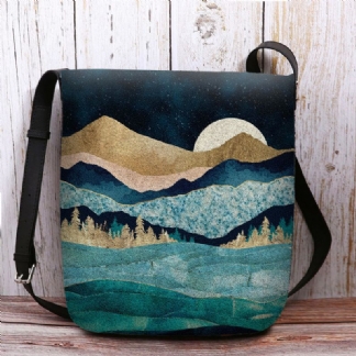 Kobiety Felt Mountain Treetop Krajobraz Print Torby Torba Crossbody Torba Na Ramię