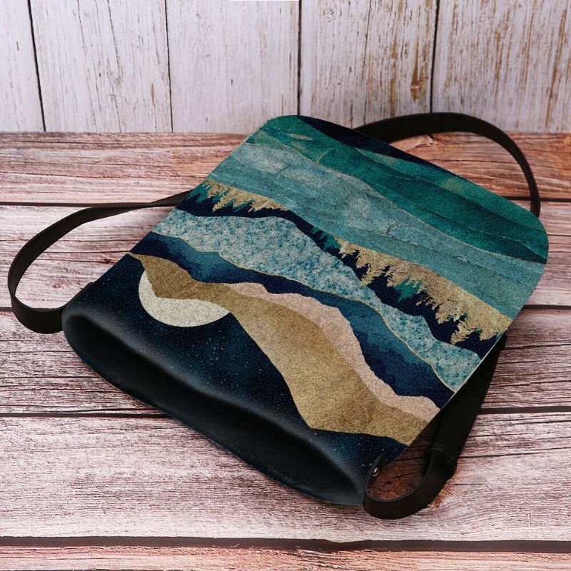 Kobiety Felt Mountain Treetop Krajobraz Print Torby Torba Crossbody Torba Na Ramię