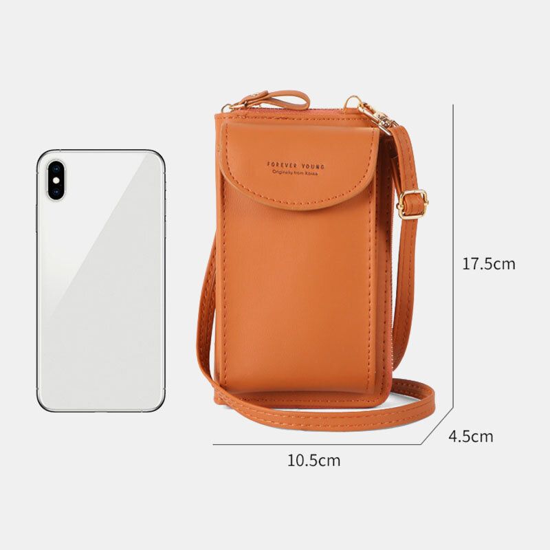 Kobiety Mini Dziki Długi Pu Skórzany Portfel Dorywczo 6.3 Cala Torba Na Telefon Torba Na Ramię Torba Crossbody