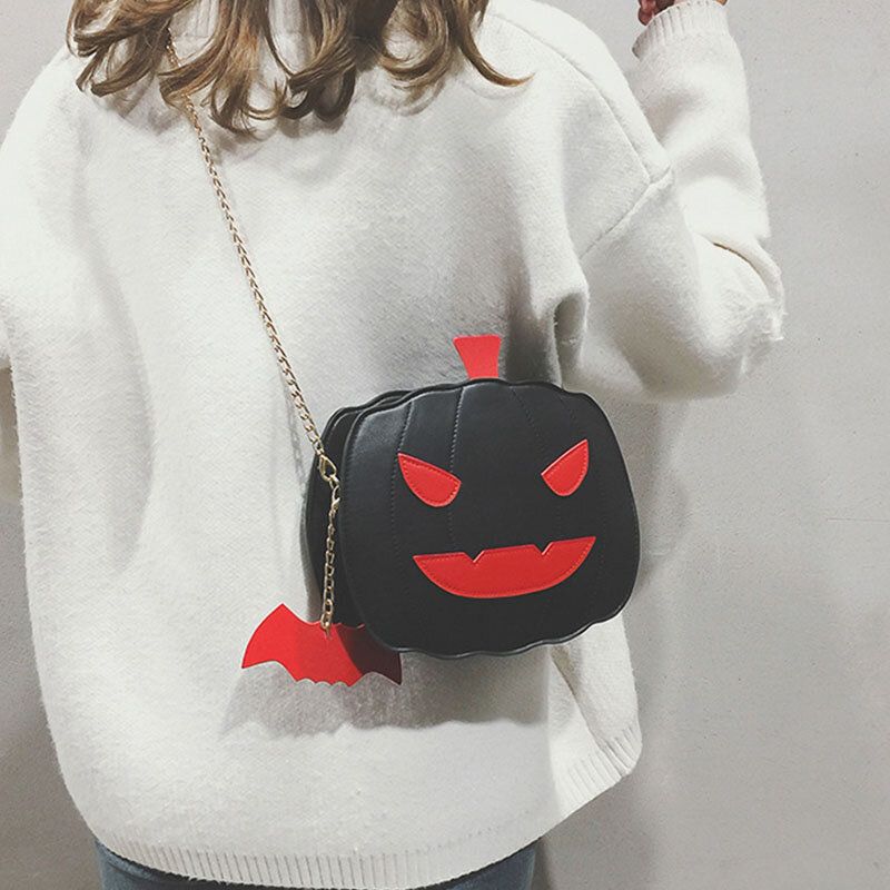 Kobiety Patchwork Łańcuchy Torba Na Halloween Dynia Torba Crossbody