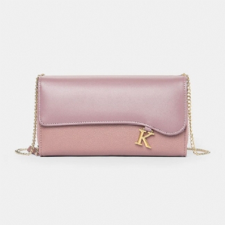 Kobiety Pu Łańcuchy 6.3 Cala Telefon Solid Letter Torba Crossbody