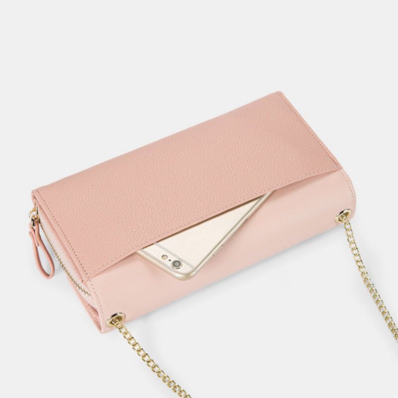 Kobiety Pu Łańcuchy 6.3 Cala Telefon Solid Letter Torba Crossbody