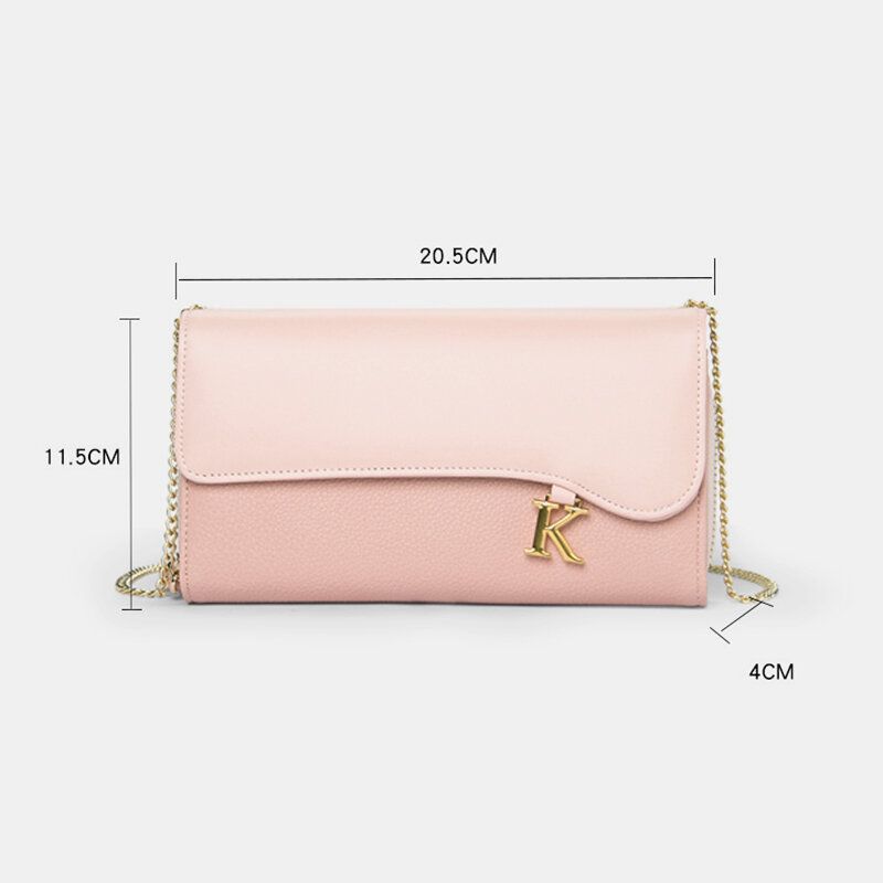 Kobiety Pu Łańcuchy 6.3 Cala Telefon Solid Letter Torba Crossbody