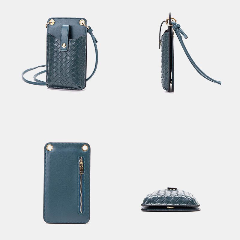 Kobiety Pu Leather Anti-theft Multi-card Slot Card Holder 6.5-calowa Torba Na Telefon Torba Crossbody Torba Na Ramię