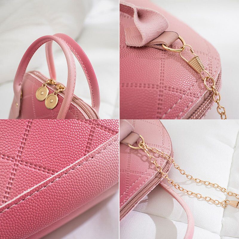 Kobiety Pu Leather Color Gradients Fashion Shell Shape Chain Torebka Torba Na Ramię Cross Body Bag