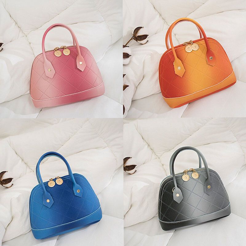 Kobiety Pu Leather Color Gradients Fashion Shell Shape Chain Torebka Torba Na Ramię Cross Body Bag