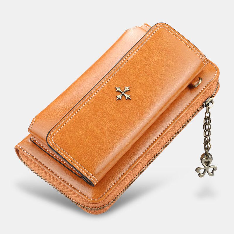 Kobiety Pu Leather Cross Flower Tassel Duża Pojemność Multi-card Slot Phone Torby Crossbody Torby Torba Na Ramię