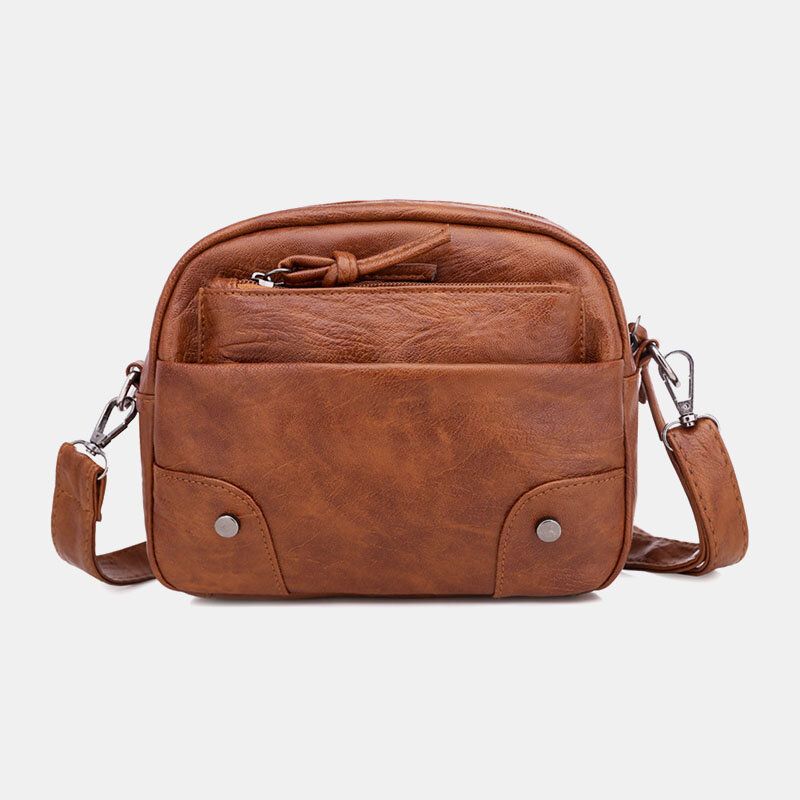 Kobiety Pu Leather Multi-pocket Moda Retro 6.3 Cala Torba Na Telefon Miękkie Torby Crossbody Torba Na Ramię