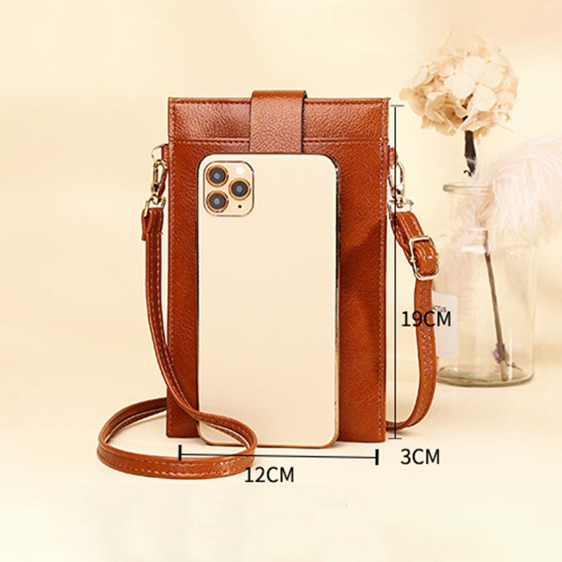 Kobiety Pu Leather Retro 6.3 Cala Torba Na Telefon Mini Torby Na Wiele Kart Crossbody Torba Na Ramię