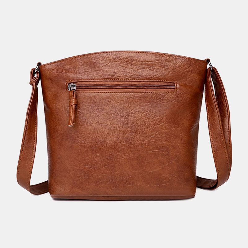 Kobiety Pu Skóra Duża Pojemność Retro 6.3 Cal Multi-kieszeni Torba Telefon Miękkie Torby Crossbody Torba Na Ramię