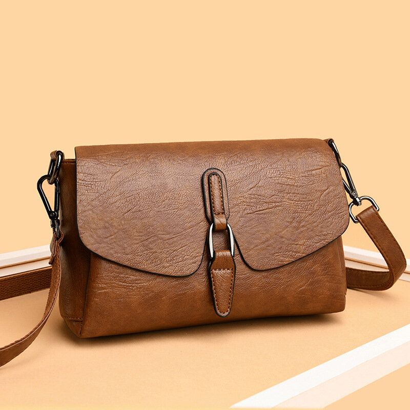 Kobiety Retro Faux Leather Wodoodporna Magnetyczna Torba Na Ramię 6.5-calowa Torba Na Telefon Torba Crossbody