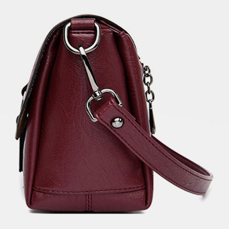 Kobiety Retro Faux Leather Wodoodporna Magnetyczna Torba Na Ramię 6.5-calowa Torba Na Telefon Torba Crossbody